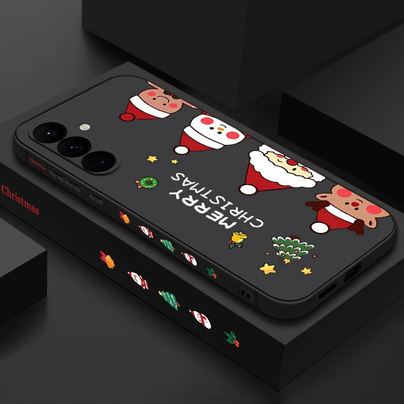 Christmas Snowman Pattern Phone Case For Samsung Galaxy A18 A57 A37 A17 A56 A16 A36 A55 A54 A15 S26 S24 S23 Ultra S25 FE Cover