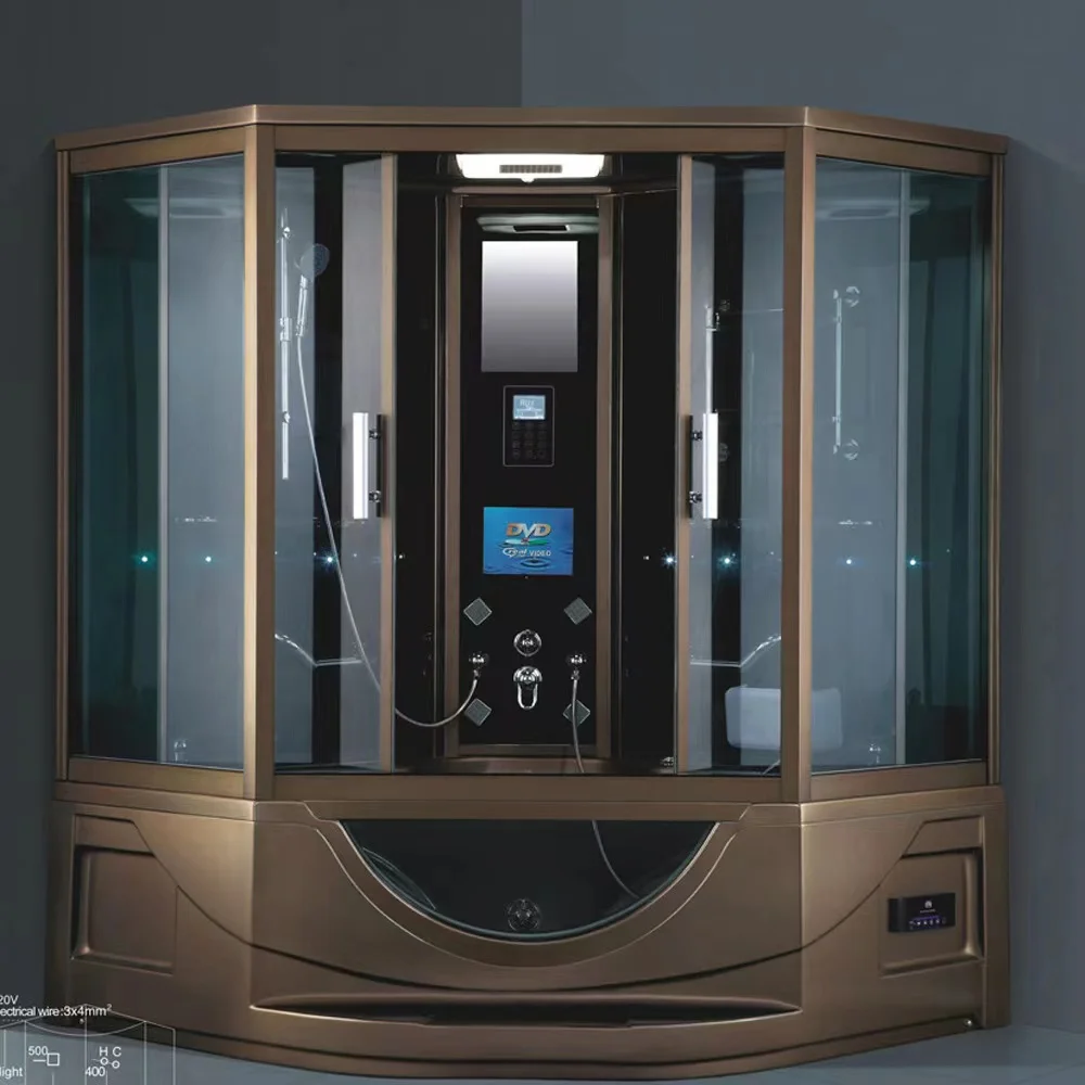 Luxuriöser Indoor-Hamam mit Schiebetüren. Bester Preis. Massage-Nass-Dampf-Duschraum mit Badezimmerrahmen