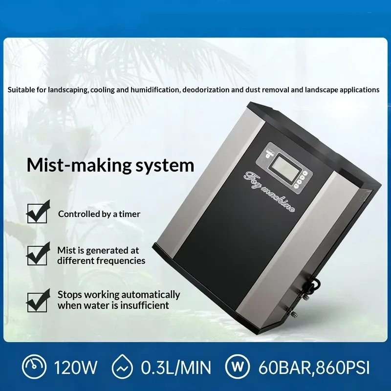 i DaringFish 120W 24V DC / 110V-240V AC 50/60Hz High-pressure Fogging System 60 Bar Eco-Friendly Industrial Humidifier Timer