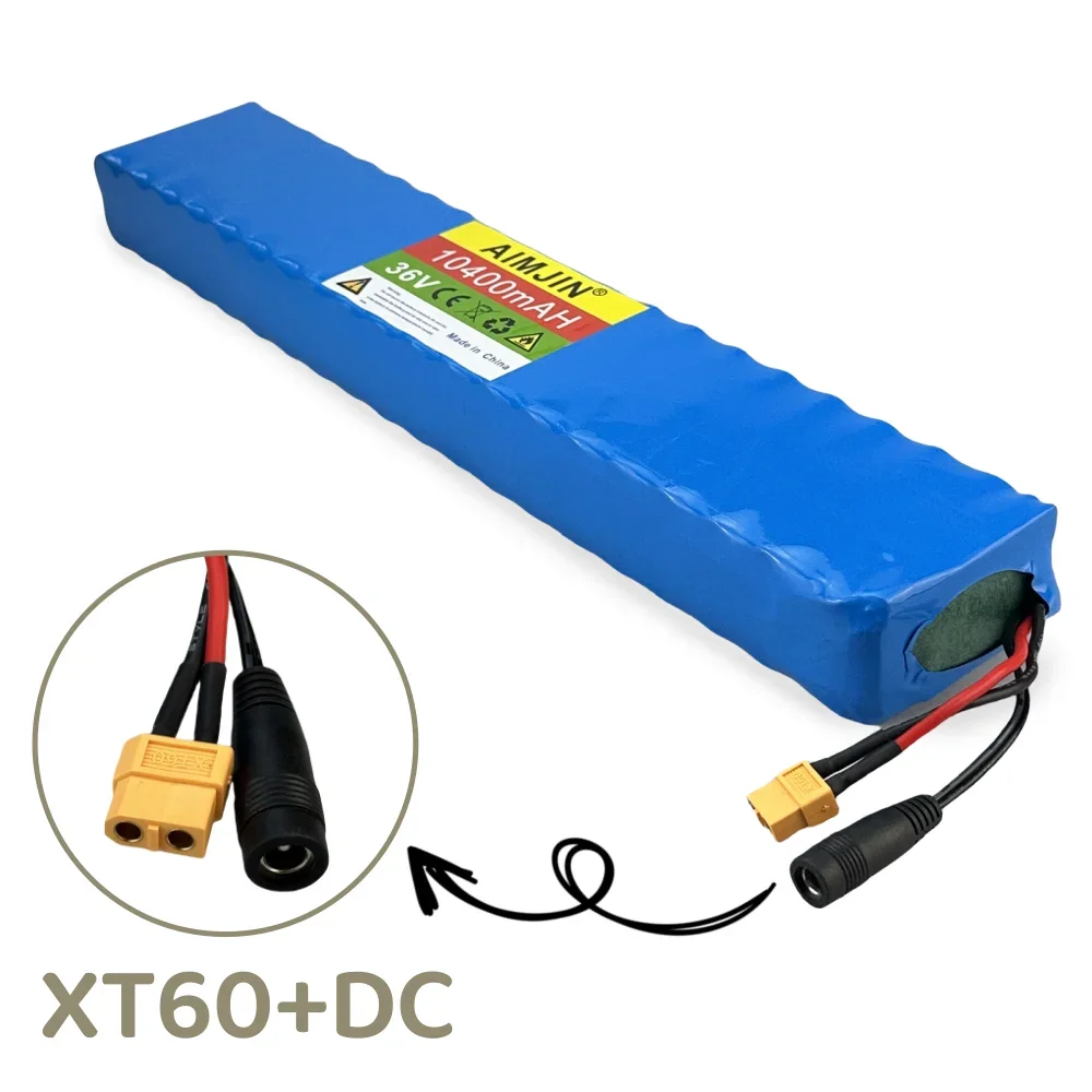 Batterie aste au lithium-ion pour scooter électrique, BMS intégré, 10S4P, 36V, 10400mAh, 18650, nouveau