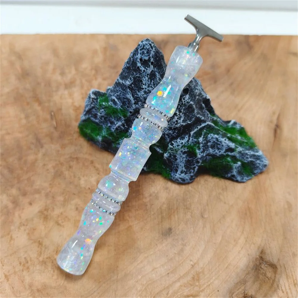 Imagen 5: Brillo ‌   Lápiz de resina para pintura de diamantes con diamantes de imitación, punta roscada, herramienta de bordado de diamantes, accesorios