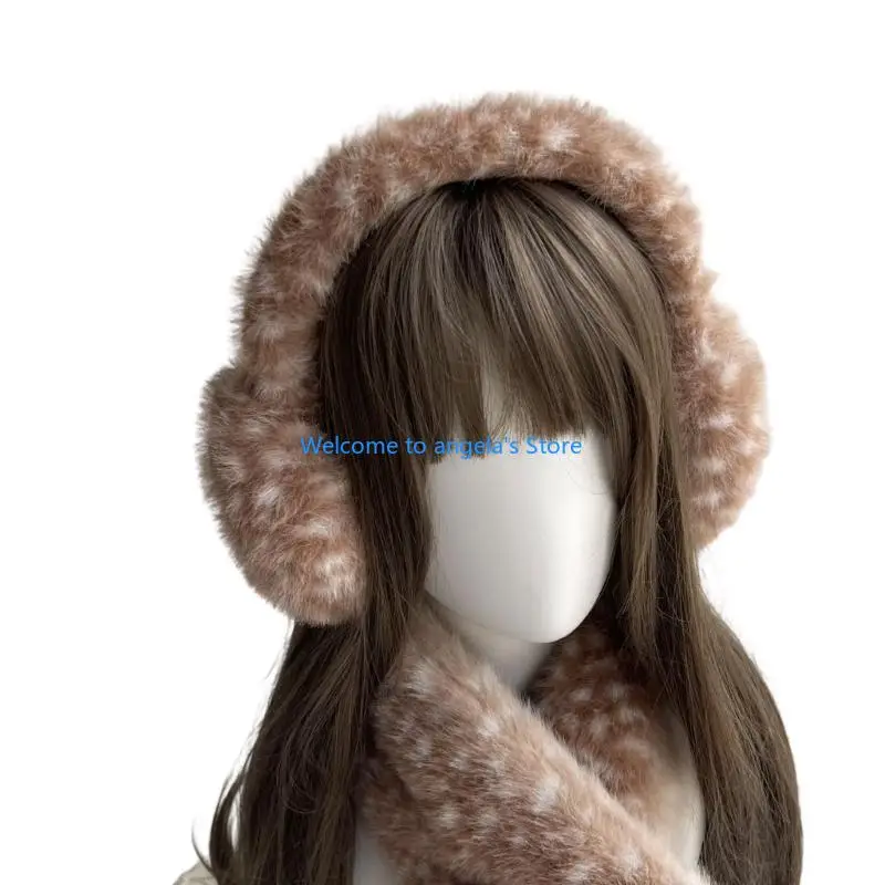 X4YC دافئ الرنة موضوع عيد الميلاد هيرباند وشاح غطاء للأذنين أكمام الساق معدات الشتاء لجمع الأسرة النشاط خلع الملابس