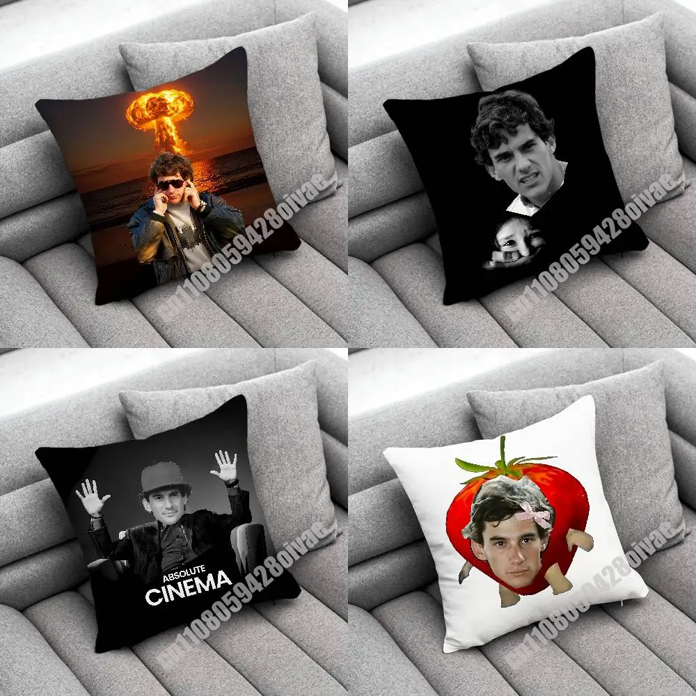 

A-Ayrton Senna Throw Pillow Case For Decoration 30cm 45x45cm Square Car Pillowcase Case