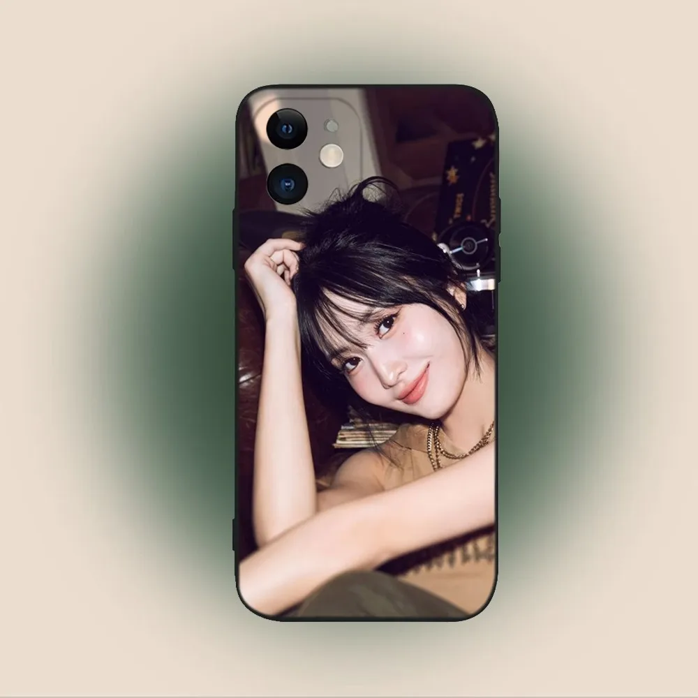 T-Twice Momo  Phone Case For iPhone 15,14,13,12,11,Plus,Pro Max,XS,X,XR,SE,Mini,8,7 Soft Silicone Black Cover