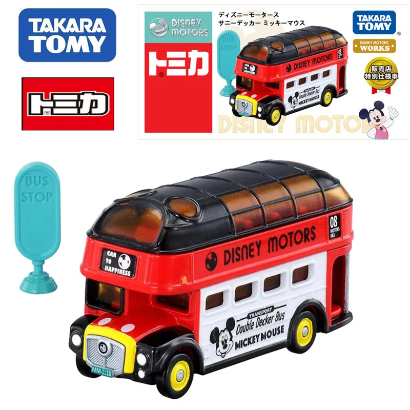 

TAKARA TOMY Tomica Disney Mickey Sundeck Bus Mini Die-cast Alloy Car Model Children's Toy for Girls Christmas Birthday Gift