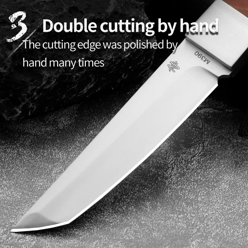 m390outdoor hunting knife high hardness outdoor knife fixed blade military rescue knife Bowie knives gift for men