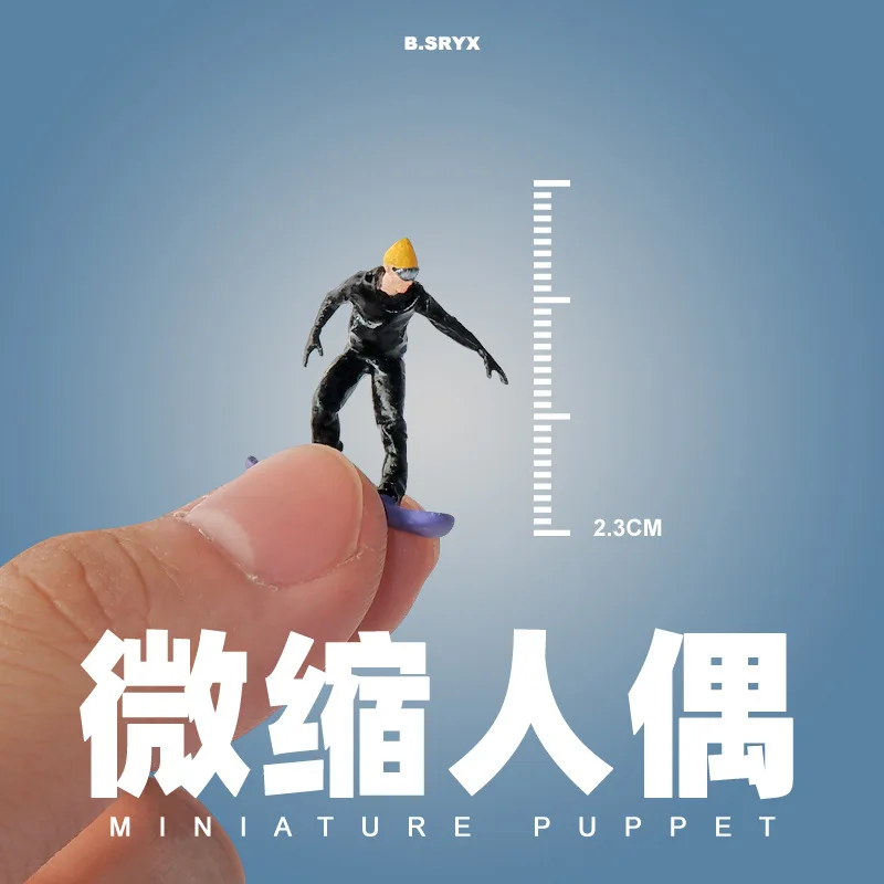 1:64 アニメスキーシリーズミニ人形フィギュアモデルミニチュア写真の小道具シーンモデル DIY 砂テーブル造園装飾品ギフト