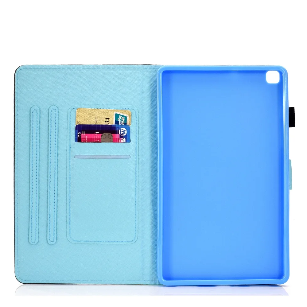 Étui en cuir avec porte-cartes, pour Samsung Galaxy Tab A 10.1 2016/2019 Tab S6 Lite Tab A7 Lite Tab A7 Tab A8.0 2019