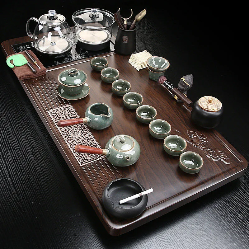 Pot Ceramic Tea Tray Wooden Serving Luxury Accessories Table Ceremony Office Tea Tray Desk Nordic Bandejas Home Decorationgs 6