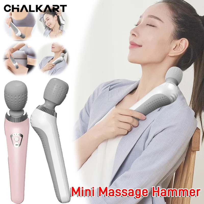 

Deep Tissue Massage Gun - USB Rechargeable Portable 5-Speed Full Body Muscle & Fascia Massager for Pain Relief (Pink/white)