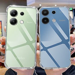 On Redmi Note 13 4G Clear Soft Phone Case for Xiaomi Redmi Note13 4G Thin Back Cover Transparent Protective 6.67