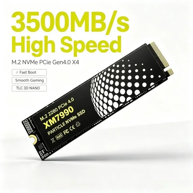 XM7990 M.2 NVMe SSD 500GB-4TB Capacity PCIe 4.0 3500MB/s High‑Speed TLC 3D NAND Internal Gaming Solid State Drive for PC Laptop