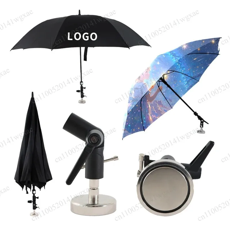 Large Windproof UV Resistant Outdoor Umbrella Straight Stand Design With Magnetic Bracket