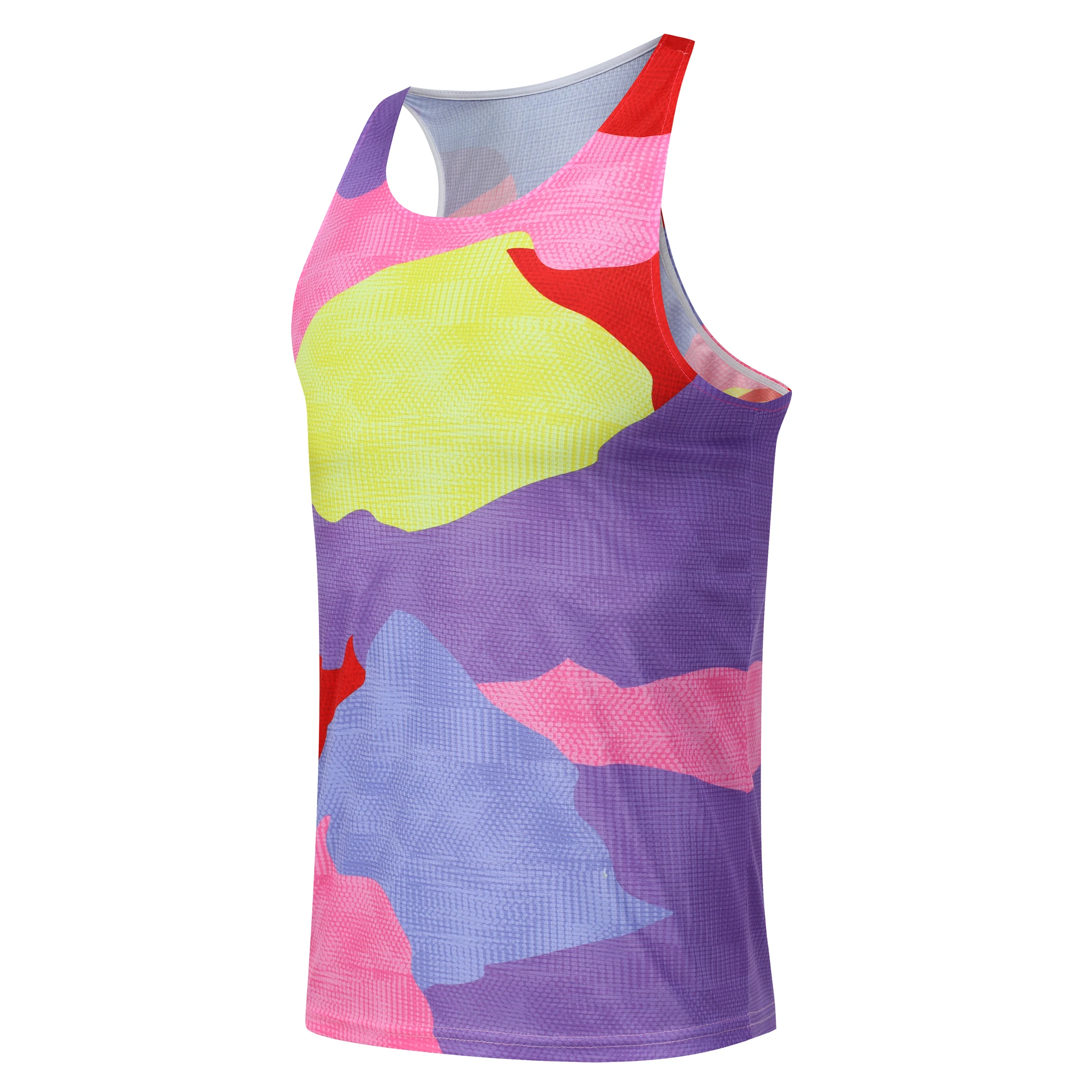 

Summer Men's Women's Running Tank Tops 3D Refreshing Colorful Print Sports Fitness Sleeveless Tees Athlete Track Field Clothing