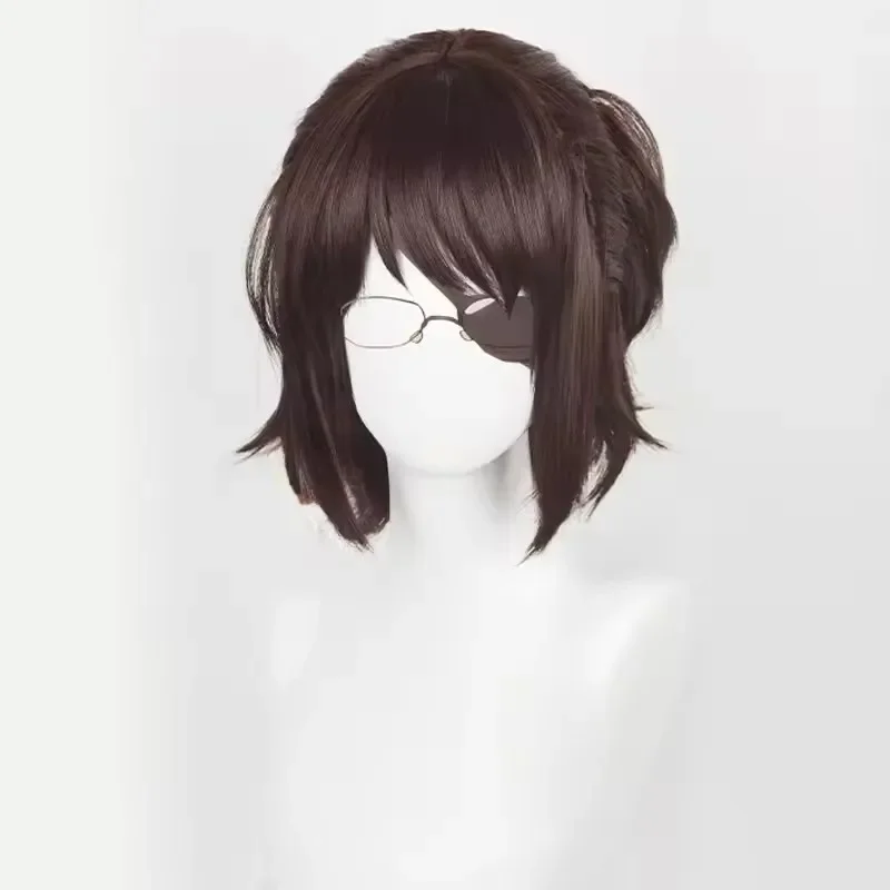 Anime Hange Zoe Cosplay Anime Titan Final Season 4 Hange Zoe Wig Dark Brown Hair or Eye Mask Heat Resistant Hair Wigs