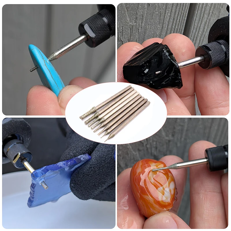 

Diamond Drill Bit Shank dia 2.35mm Punching Needle 0.4/0.5/0.6/0.7~3mm Metal Jade Enlarged Hole Drill A Needle Drilling Bits