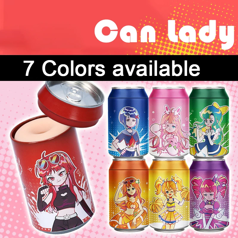 HESEKS 7 Colors Portable Pocket Pussy Canned Lady Anime Masturbation Cup for Men Adult Sex Toys Masturbator 18plus Male Sex Toy