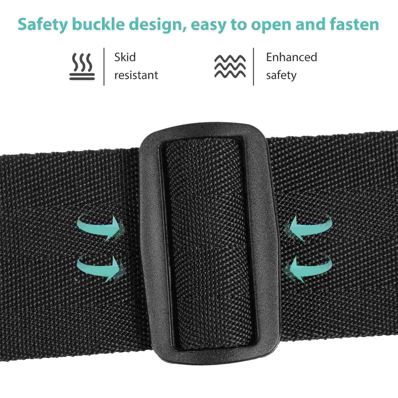 Wheelchair Safety Strap Protective Adjustable Black Restraint