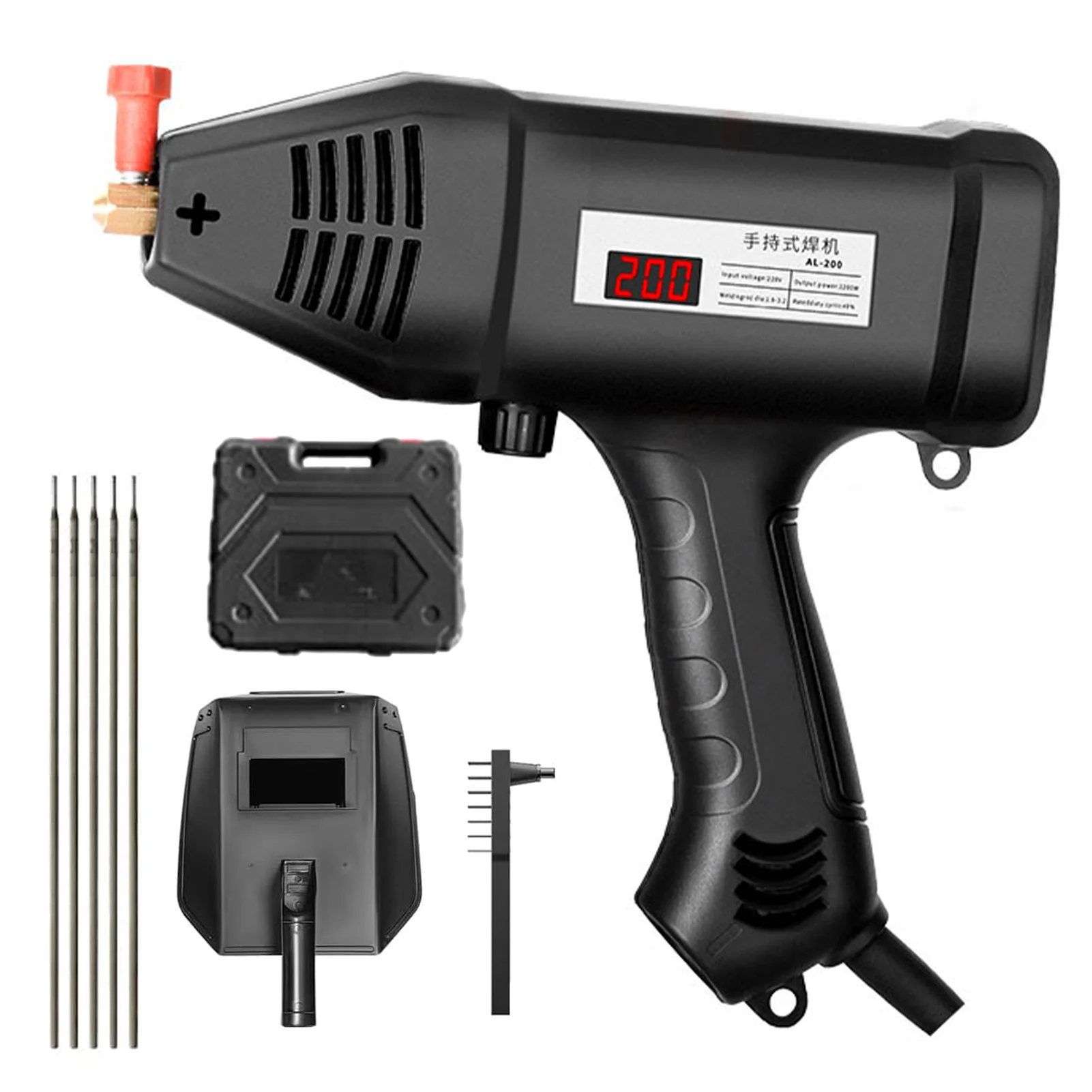 

Portable Electric Welding Machine 3000W Hand Held Welder with IGBT Inverter Stepless Current Adjustment Digital Display Screen