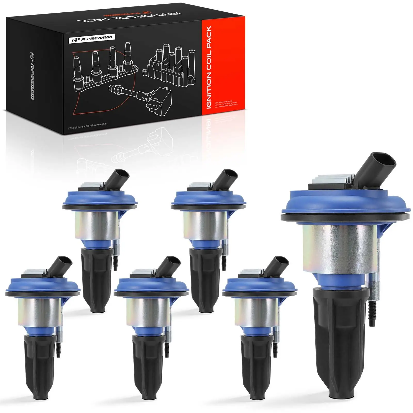 A-Premium 6pcs Blue Ignition Coils for GMC Envoy Envoy XL 2002-2005 Envoy XUV 2004-2005 Saab 9-7x 2005 Buick Rainier 2004-2005