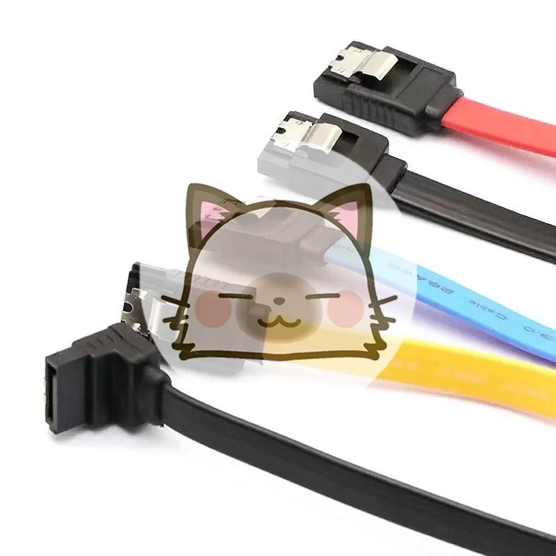 Novo cabo sata de 8 núcleos de 0.4m, cotovelo de cabo de dados ssd de 7 pinos com mola de folha de alumínio 6 gb/s, todo em cobre