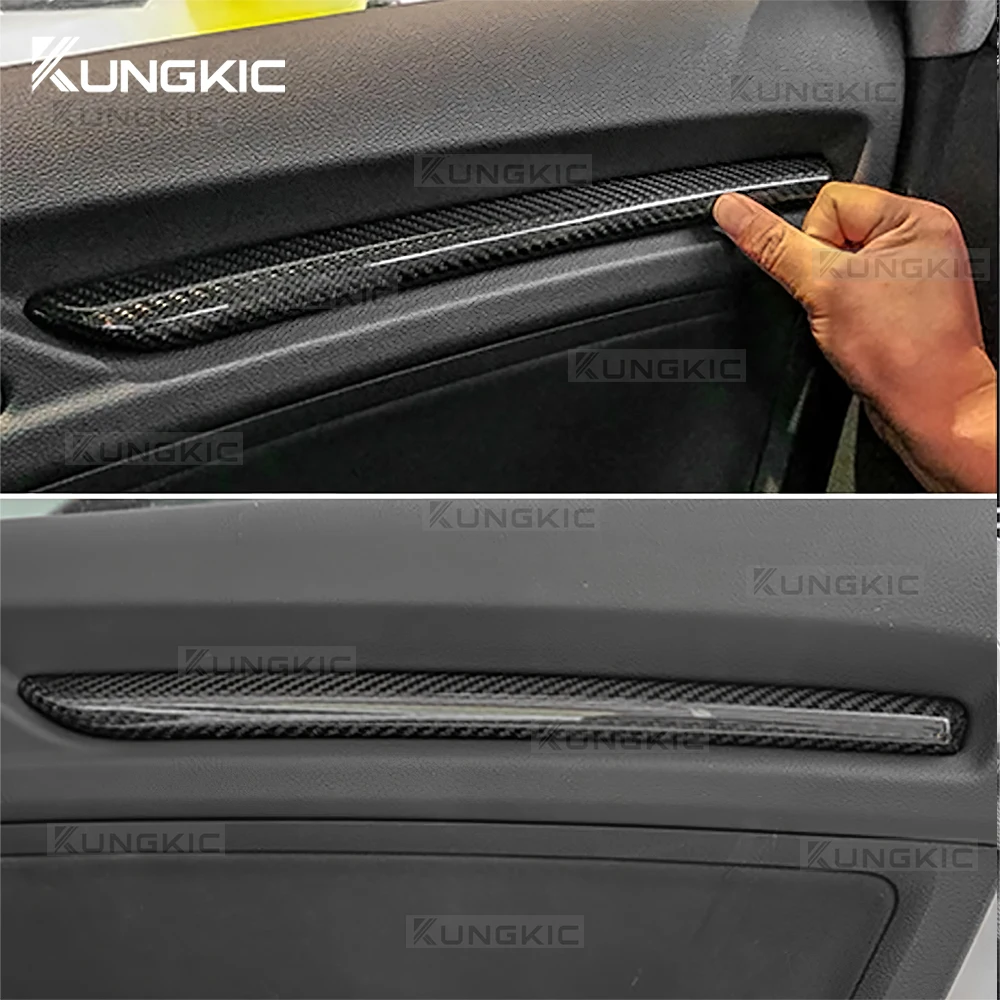 لأودي A3 S3 2015 2016 2017 2018 2019 2020 LHD ABS ألياف الكربون نمط باب السيارة قطاع ديكور لوحة الكسوة ملصق #5