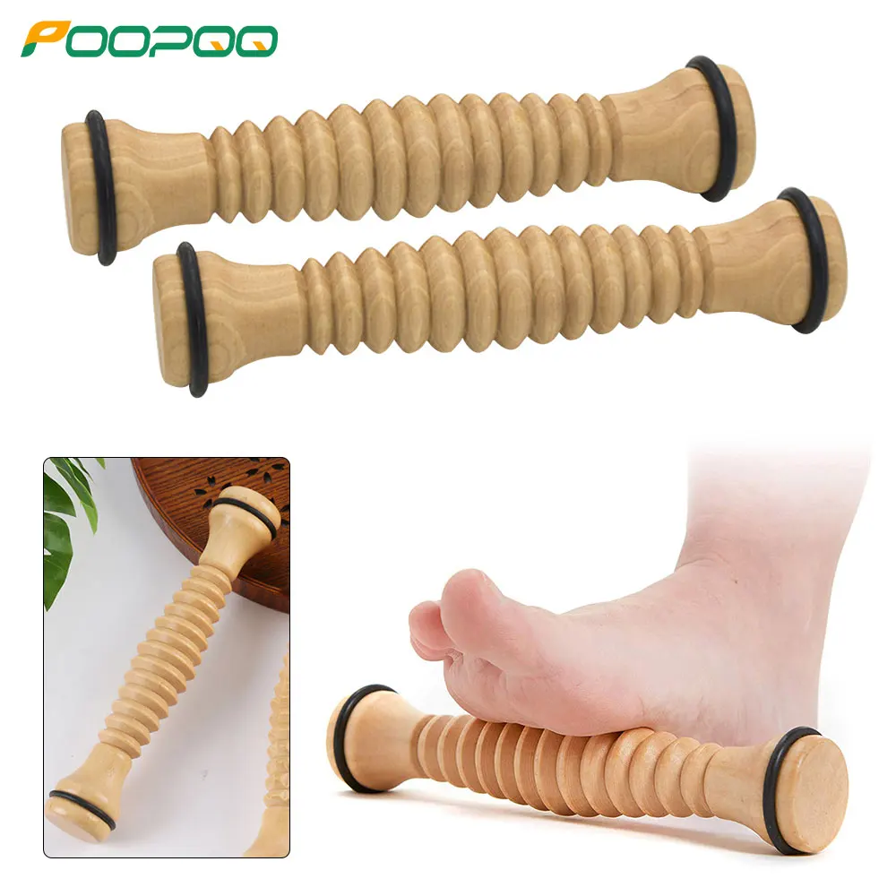 Rodillo de madera para masaje de pies, herramienta de masaje para fascitis Plantar, tejido profundo, alivio del estrés, alivia el estrés