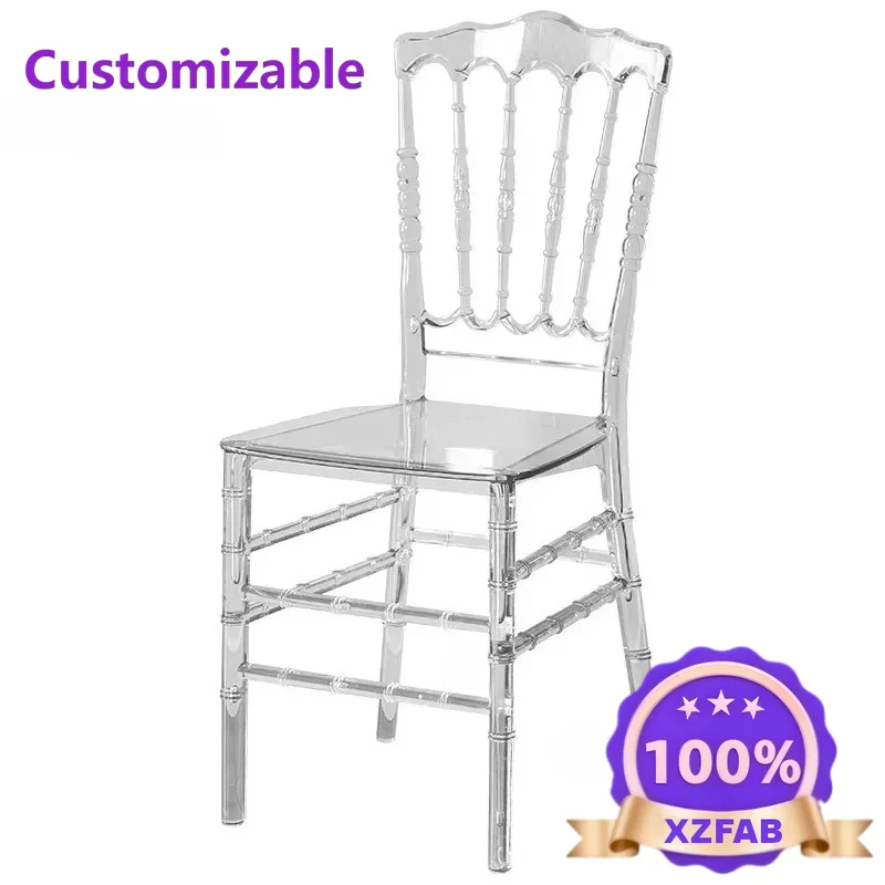 Factory Direct 2026 Crystal Dining Chair Hotel Commercial Furniture Outdoor Wedding Chair Banquet Transparent Leisure Back Chair