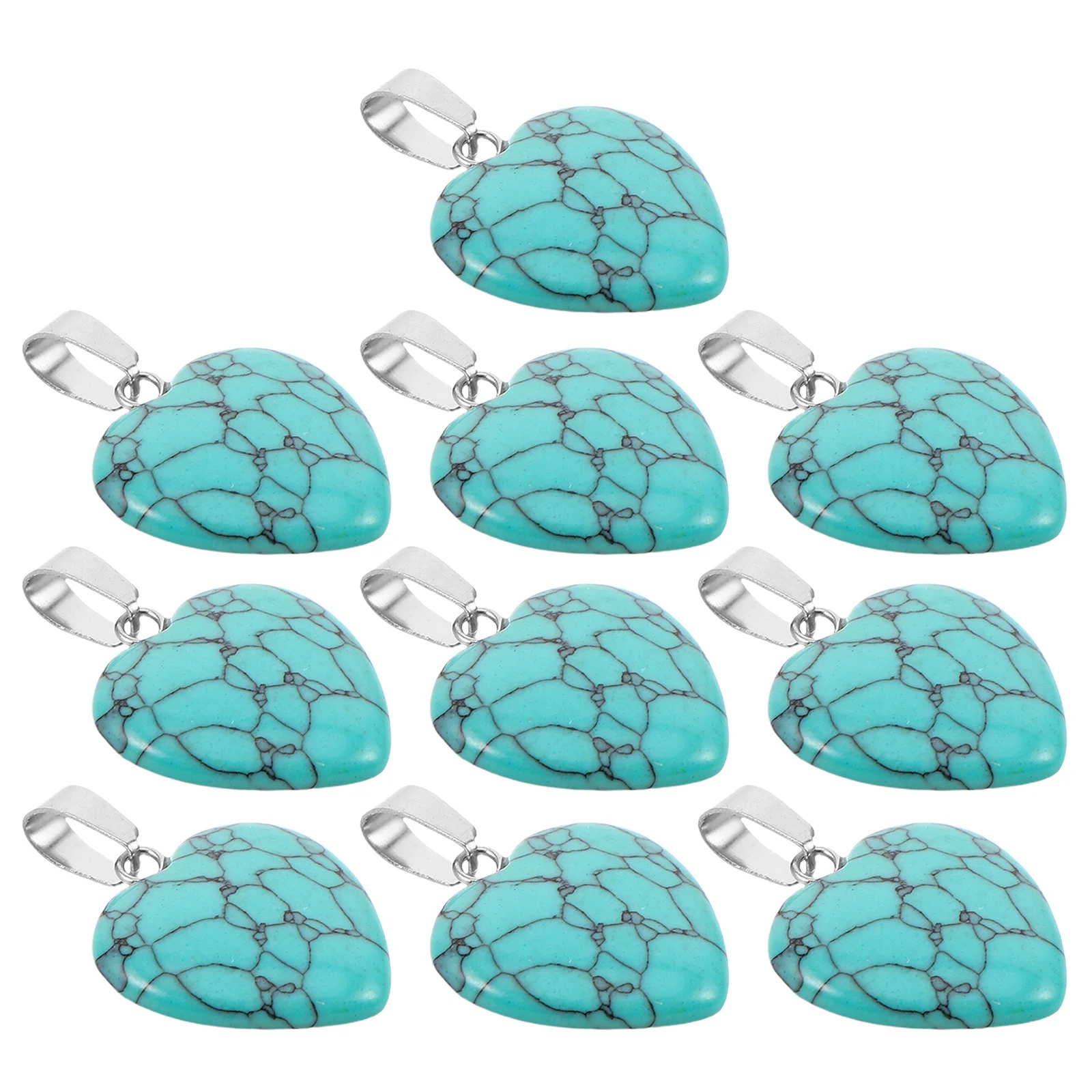 

10Pcs Crystal Agate Heart Pendants Natural Stone Charms for DIY Jewelry Making Necklace Bracelet Earring Supplies Handcrafted