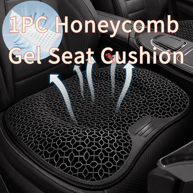 

1 шт. Гелевая подушка для сиденья с сотовой структурой, дышащая, мягкая, легко чистится, эластичная, комфортная, поддерживающая, для автомобиля и офиса