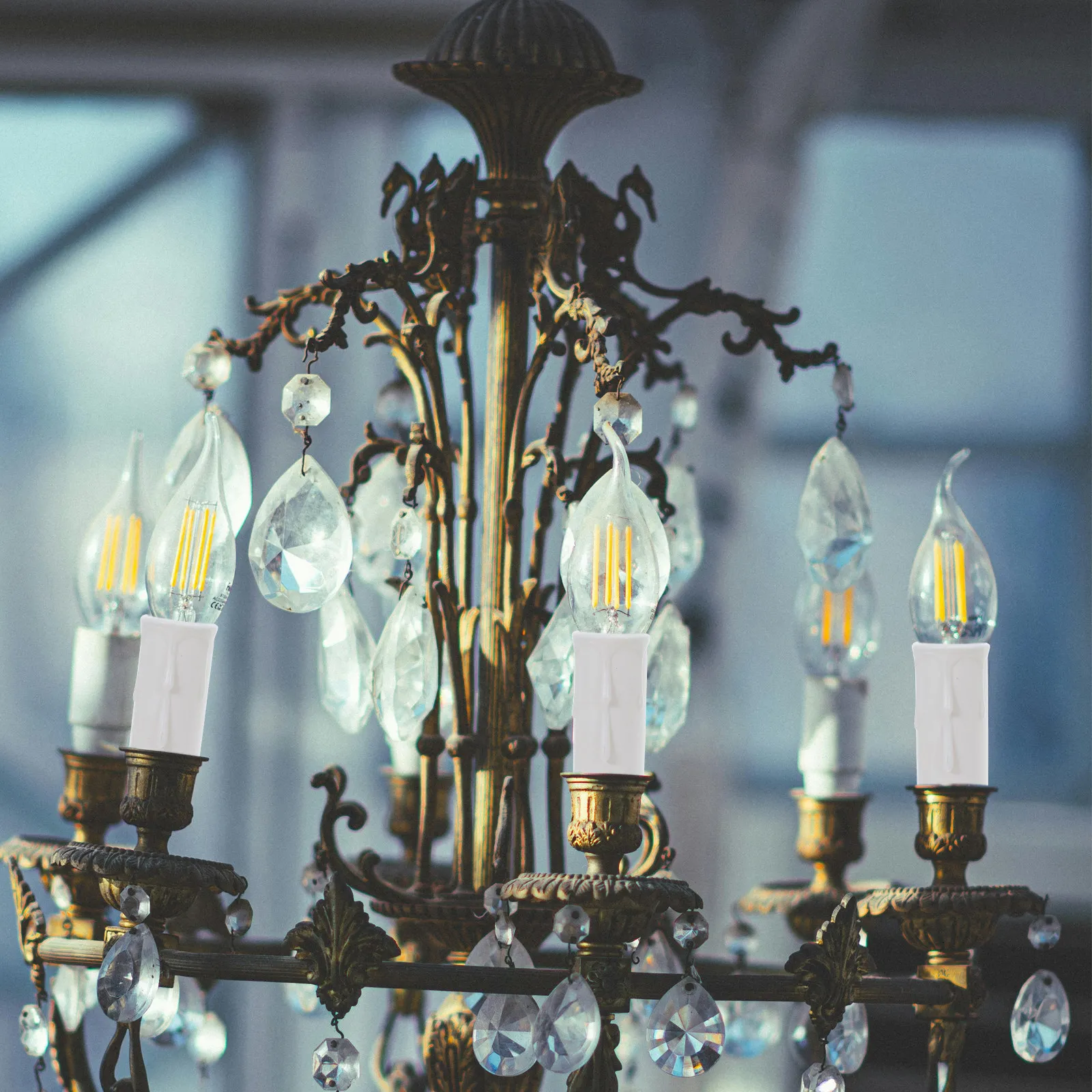 12Pcs Drip Socket Sleeve Covers Plastic Vintage Style for E14 Chandelier Covers Ceiling Lamp Light Socket