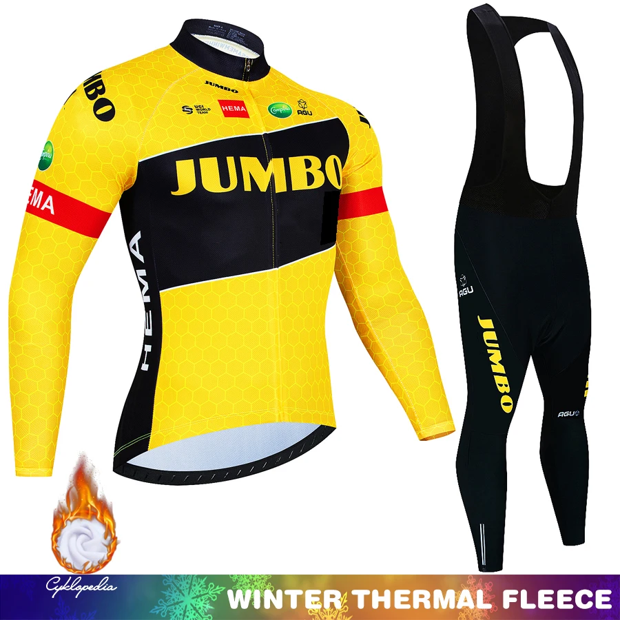 جامبو الدراجات الستر الحرارية جيرسي الملابس رجل 2026 الرجعية الشتاء الصوف مجموعات الملابس البلوز مريلة الرجال دراجة الترياتلون الدراجة #5