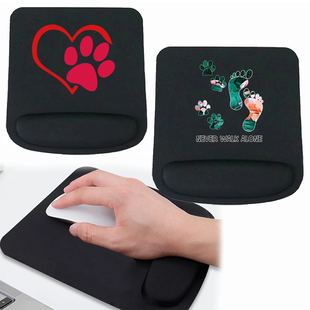 Mouse Mat Anti-Slip Support Wristband Mat Pad Simplicity for Learning and Office Square Mouse Pad for Footprints Series