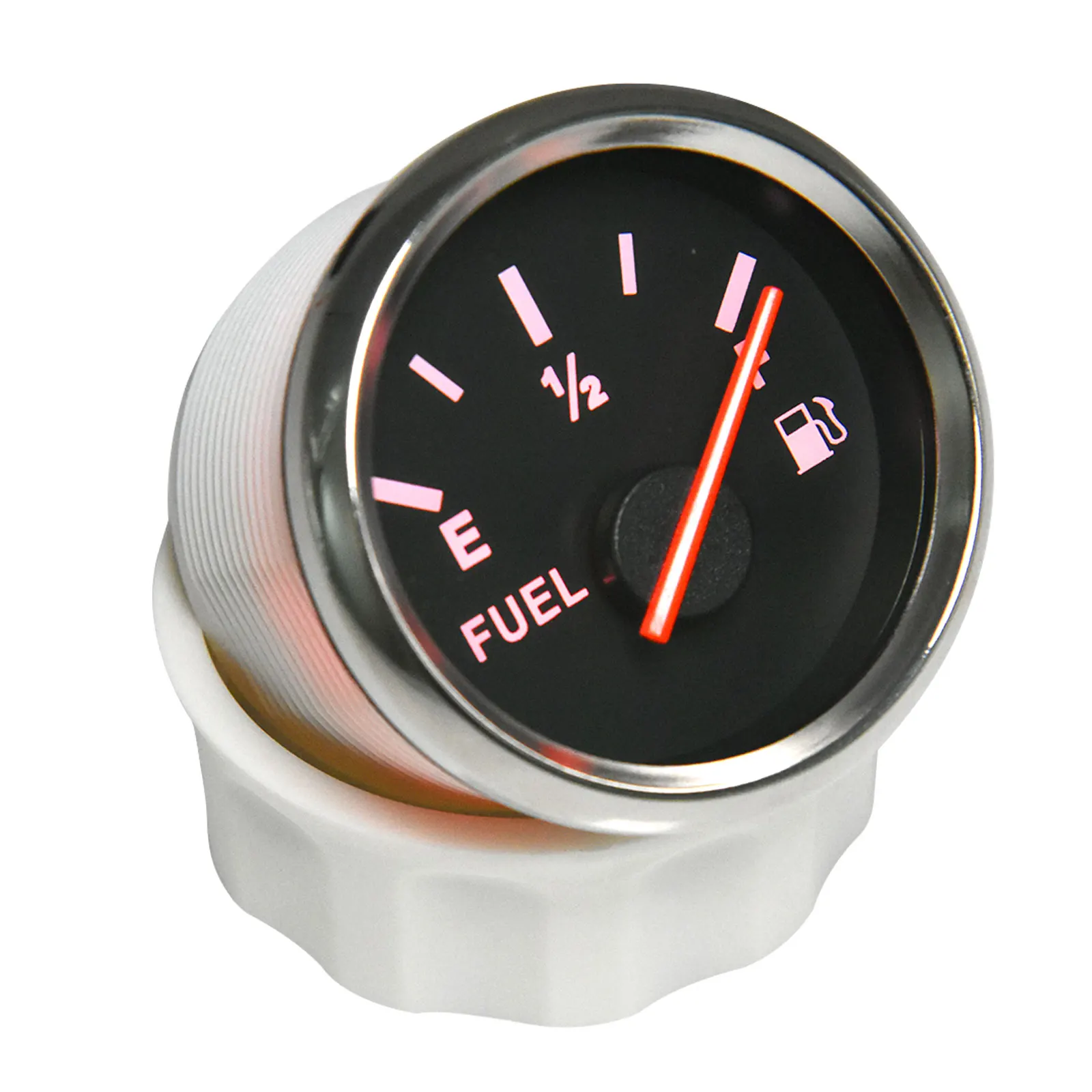 52mm Fuel Level Gauge + Fuel Level Sensor 0~190 ohm With Red Backlight For Car Boat Motorcycle Indicator E-F Range 12-24V