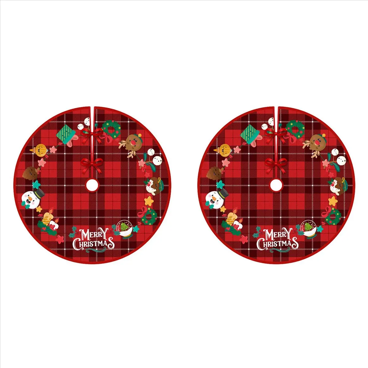 SEWS-2X Christmas Tree Skirt Carpet Floor Mat Outdoor Blanket Xmas Floor Mat Cover Home Party New Year Decoration, H