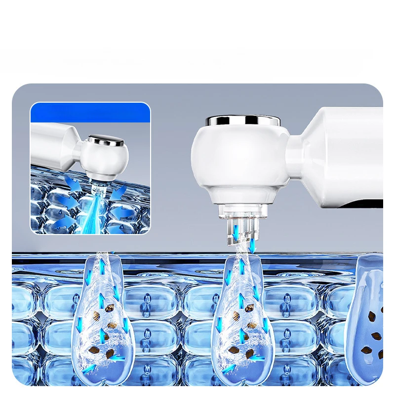 جهاز تجميل الفقاعات الصغيرة، منظف المسام الكهربائي، علاج حراري للوجه، إزالة الرؤوس السوداء للاستخدام المنزلي، مكنسة كهربائية محمولة #5