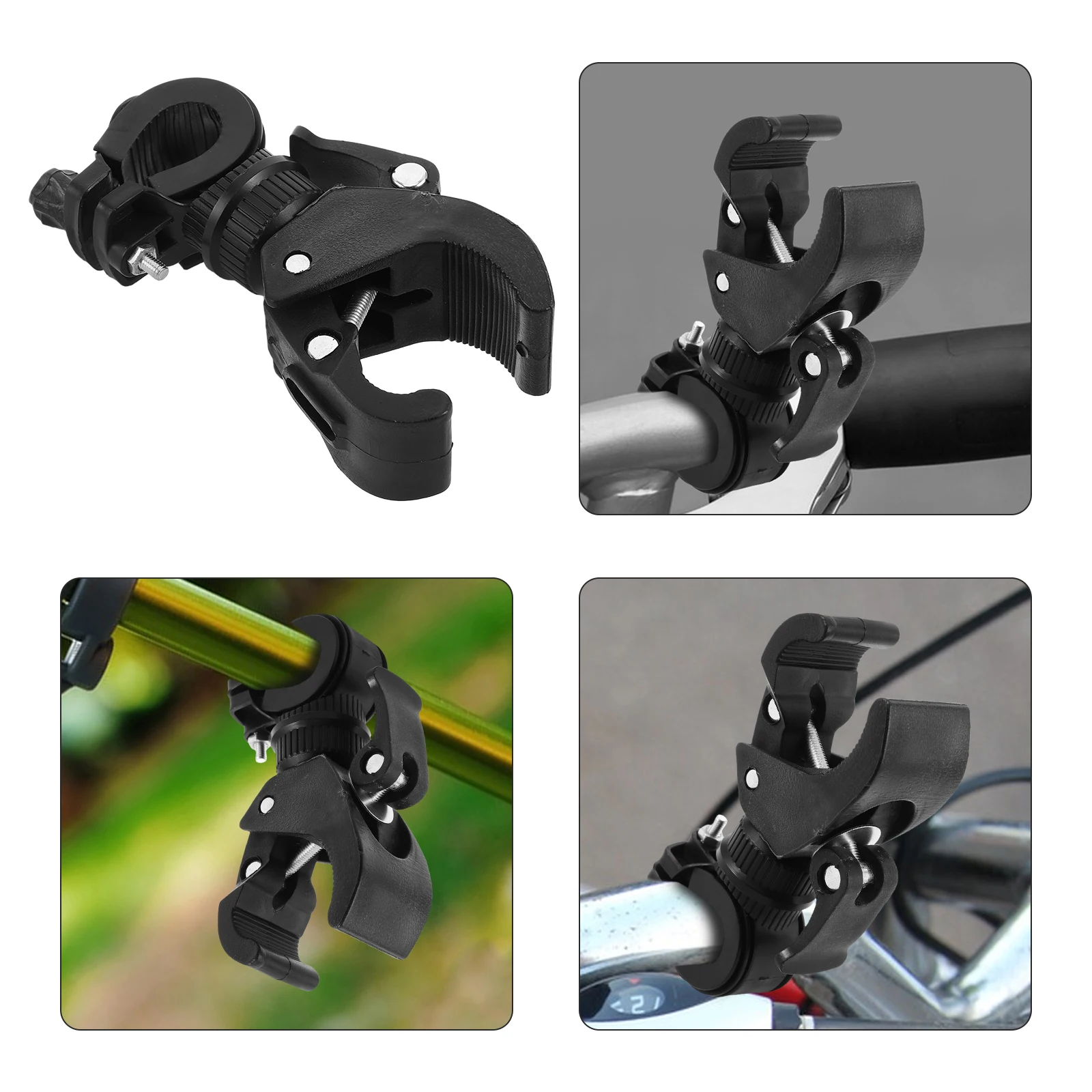 

1PC Lightweight Bike Flashlight Holder Clamp 360 Degree Rotation Cycling Light Bracket Universal Handlebar Mount