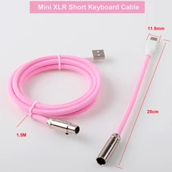 Custom Straight Paracord keyboard cables USB Cable Type C mini xlr connector for for Gaming Keyboard