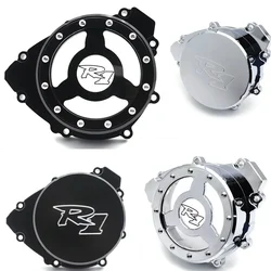 Left Clear Stator Engine Cover For Yamaha YZF R1 2009-2014 Motorcycle Parts Black Crankcase Case