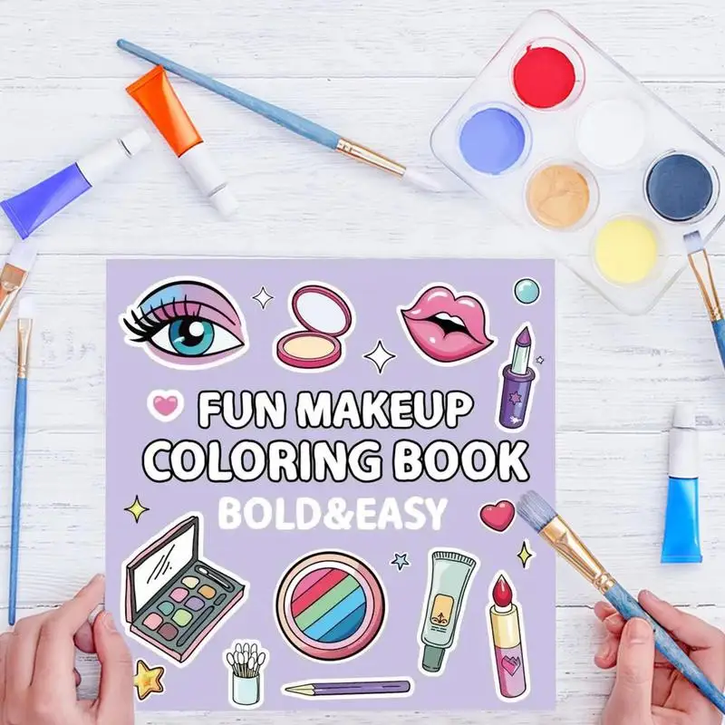 

Makeup Books Cosmetics Simple Coloring Book 40 Sheets Coloring Pages With Easy Large Print Home School Accessories For Teens