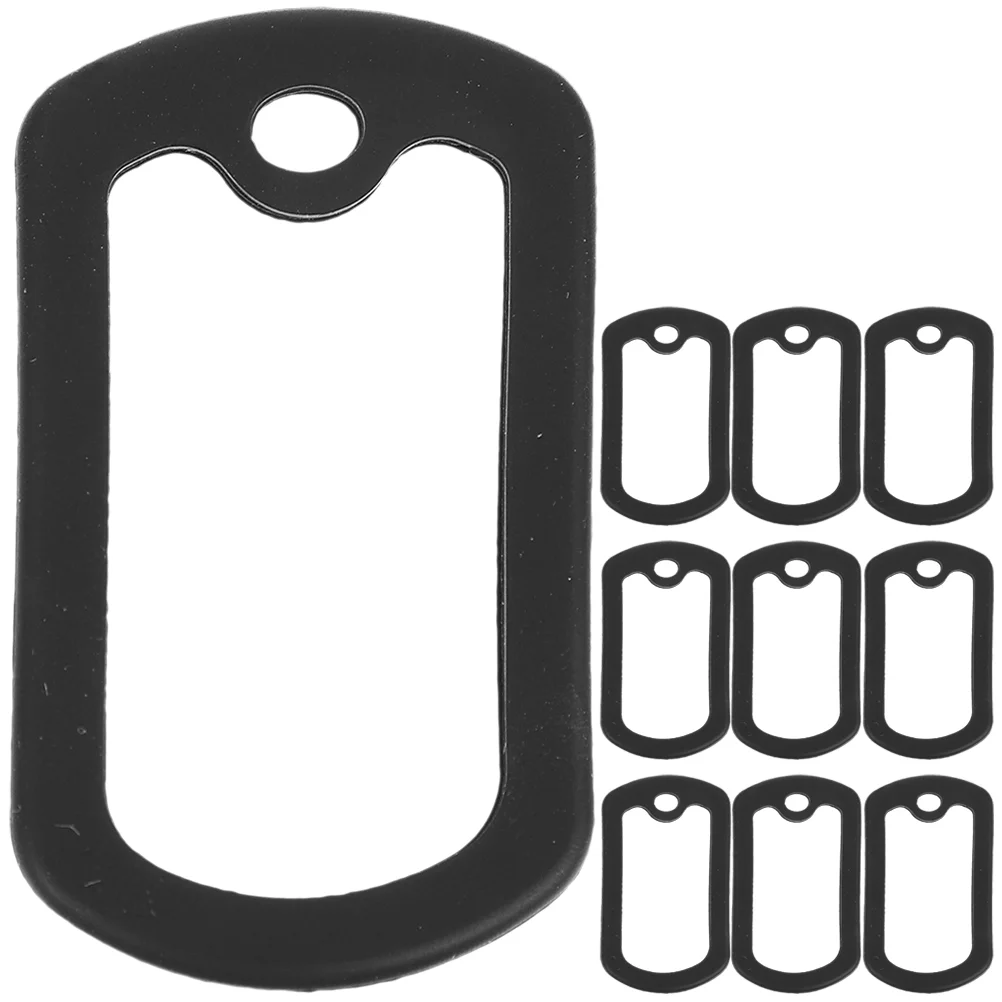 10pcs Dog Tag Silicone Black Dog Tags Silencers Pet Supplies