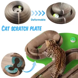 Magic Cat Scratcher Cat Toy with Bell Ball Cat Scratching Board Can Be Muti-Spliced Cat Tunnel Kitten Toys for Indoor Play Games