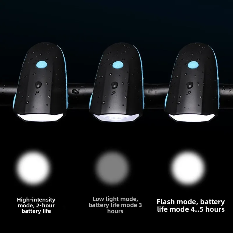 Bike Front Light + Horn, High Brightness, Perfect for Mountain Bikes, Kids Cycling & Night Riding Equipment