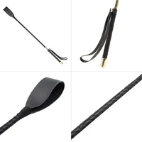 45/54cm Riding Equestrian Whip Training PU Leather Lash Anti-slip Portable Learning for Outdoor Racing Performance Beginner 2