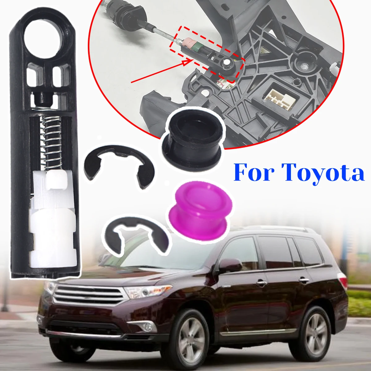 

For Toyota Highlander XU50 2013-2019 Gearbox Shift Cable Linkage Control Bushing Gear Lever Selector EndRod Connect Transmission