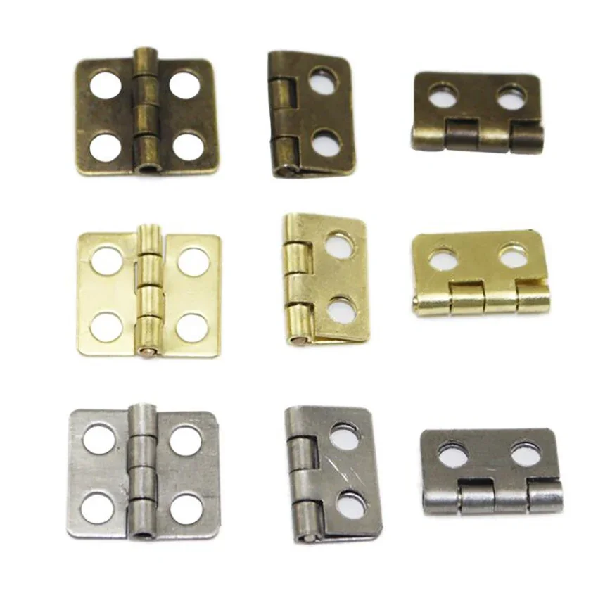 20PCS/Lot Iron Mini Hinges Hardware 13x12mm 180 Degree Rotation Retro Hinges for Wooden Jewelry Box Furniture Cabinet Closet