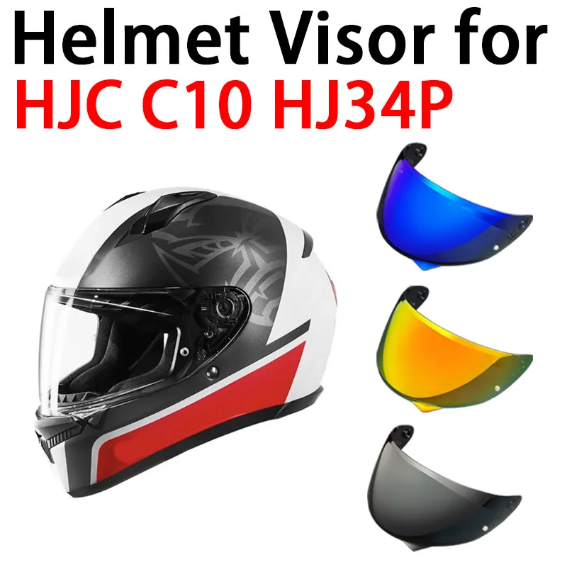 

HJ34P viseiras capacete for HJC C10 Visor Replace Anti-UV Anti-Scratch Dustproof Wind Shield Motorcycle Accessories