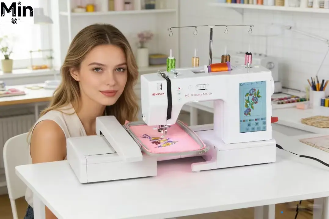 MYSEW M9 High Speed Automatic Home Computer Embroidery Machine with LCD Display for Tshirt Fabric