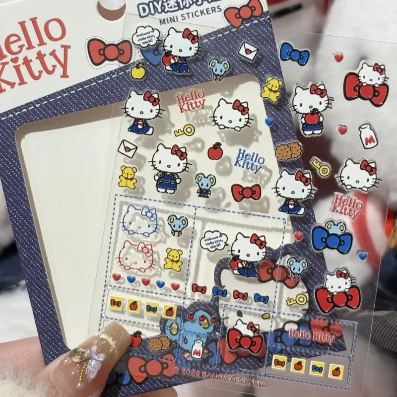 Hello Kitty lindo creativo kawaii pegatinas de uñas regalo de vacaciones personalidad anime que rodea pegatinas de decoración de dibujos animados al por mayor