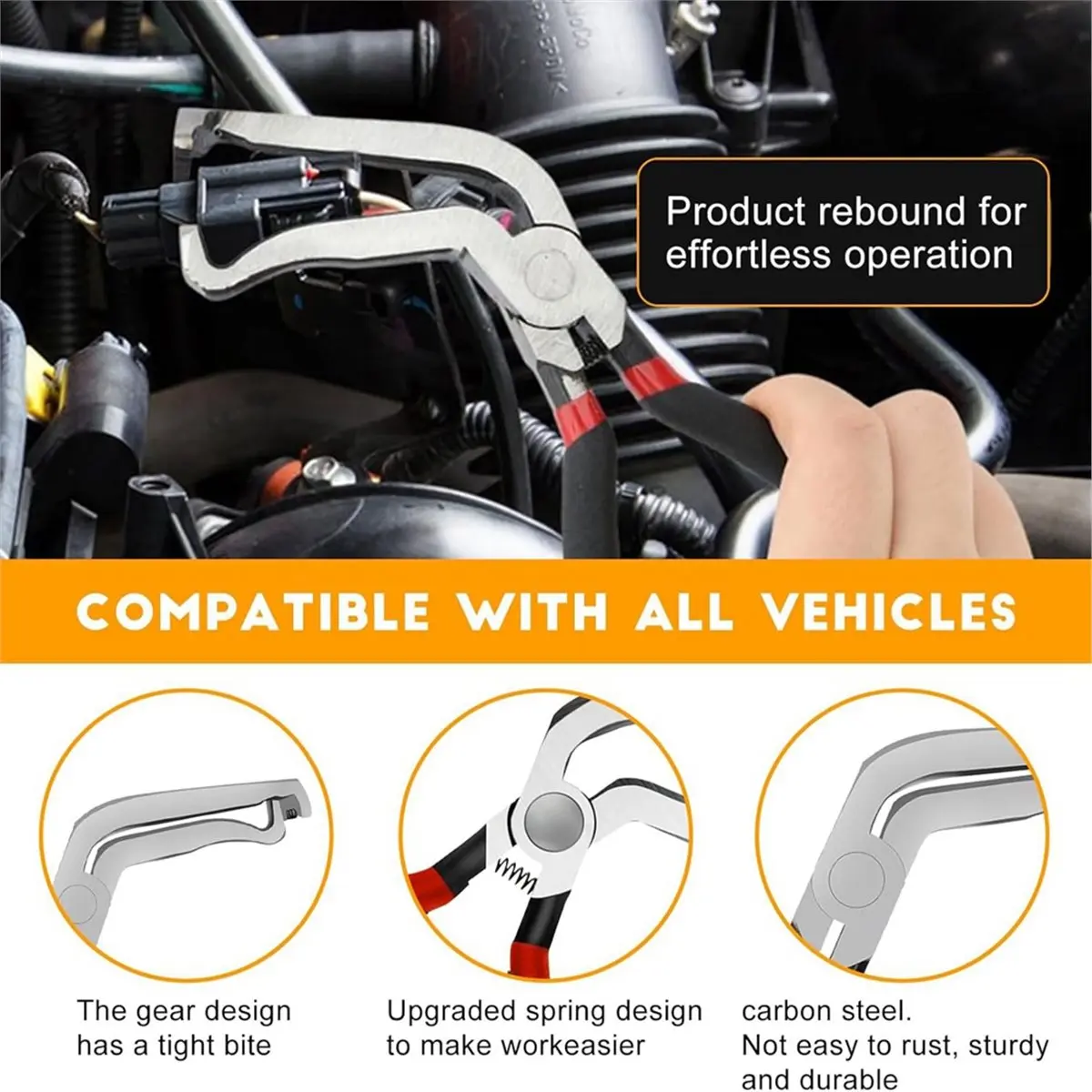A64K 4 Pcs Clip Pliers Car Clip Pliers Electrical Disconnect Pliers Connector Separator Tool Automotive Disassembly Tools Set
